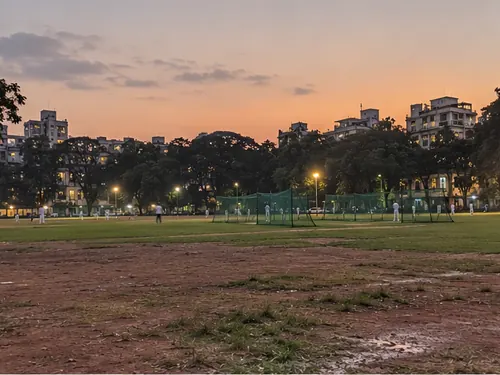 The big open ground of Shivaji Park in Dadar at dusk